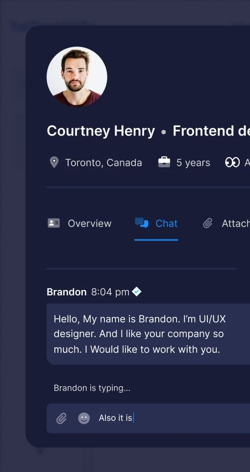 Custom candidate profile modal