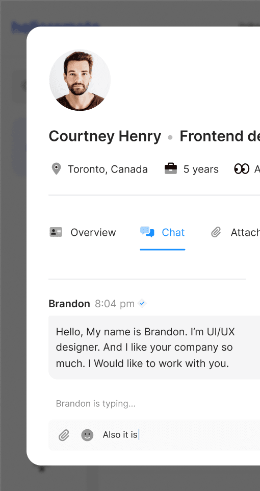 Custom candidate profile modal