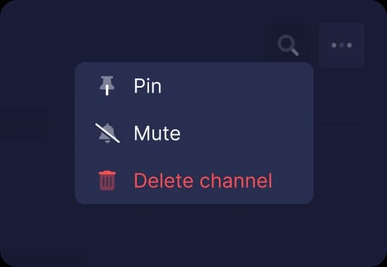 Pin, mute & delete