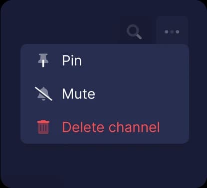 Pin, mute & delete