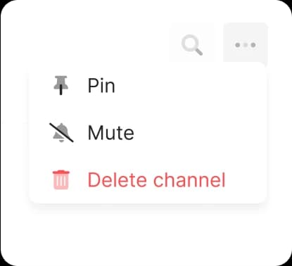 Pin, mute & delete